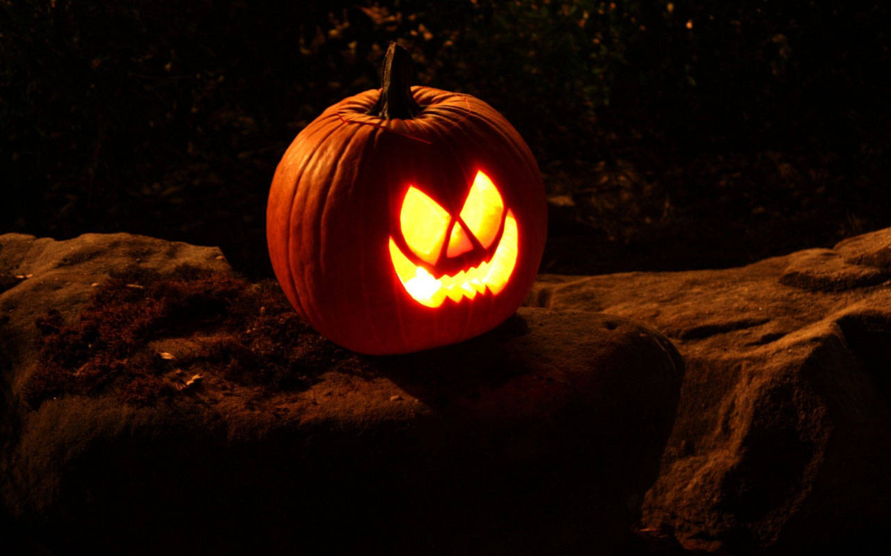 Halloween Pumpkin, jack-o'-lantern, menacing grin, HD Desktop Wallpaper