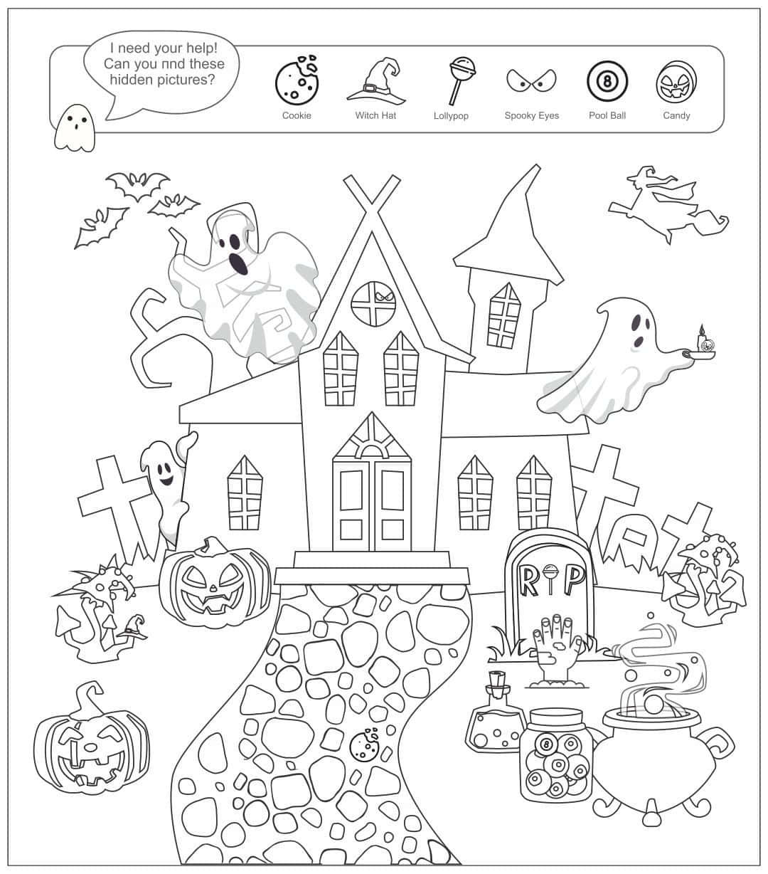 Halloween Puzzles, ghosts, pumpkins, SD Phone Wallpaper