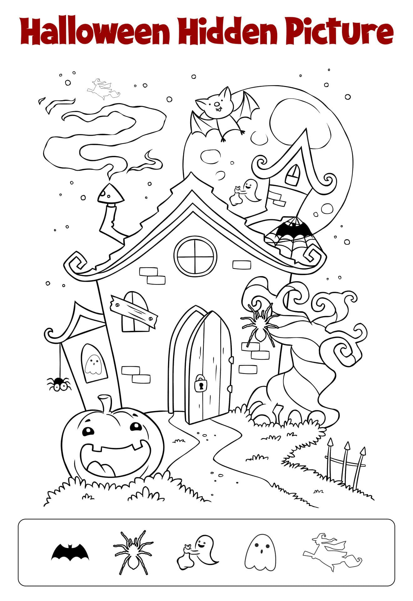 Halloween Puzzles, haunted house, bats, Full HD Phone Wallpaper