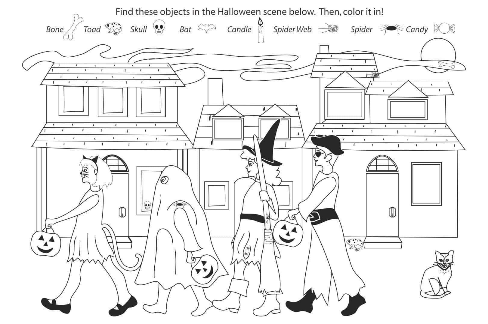 Halloween Puzzles, spooky neighborhood, haunted houses, HD Desktop Wallpaper
