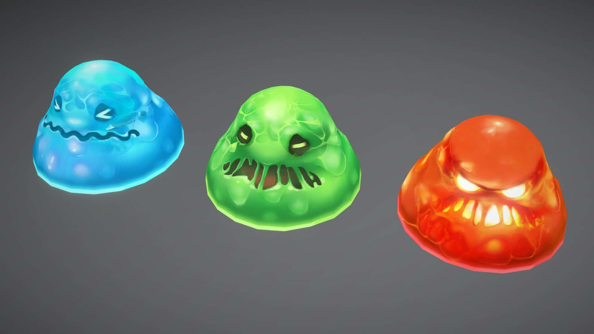 Halloween Slime, blue green, red, Full HD Desktop Wallpaper