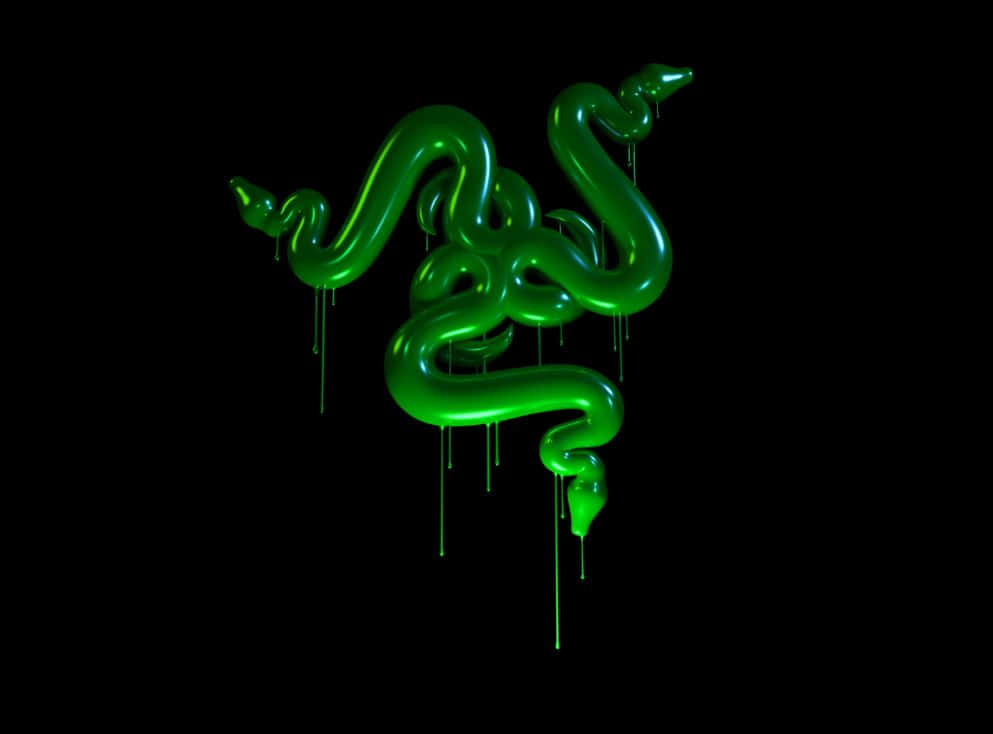 Halloween Slime, glowing green, three-headed snake logo, SD Desktop Wallpaper