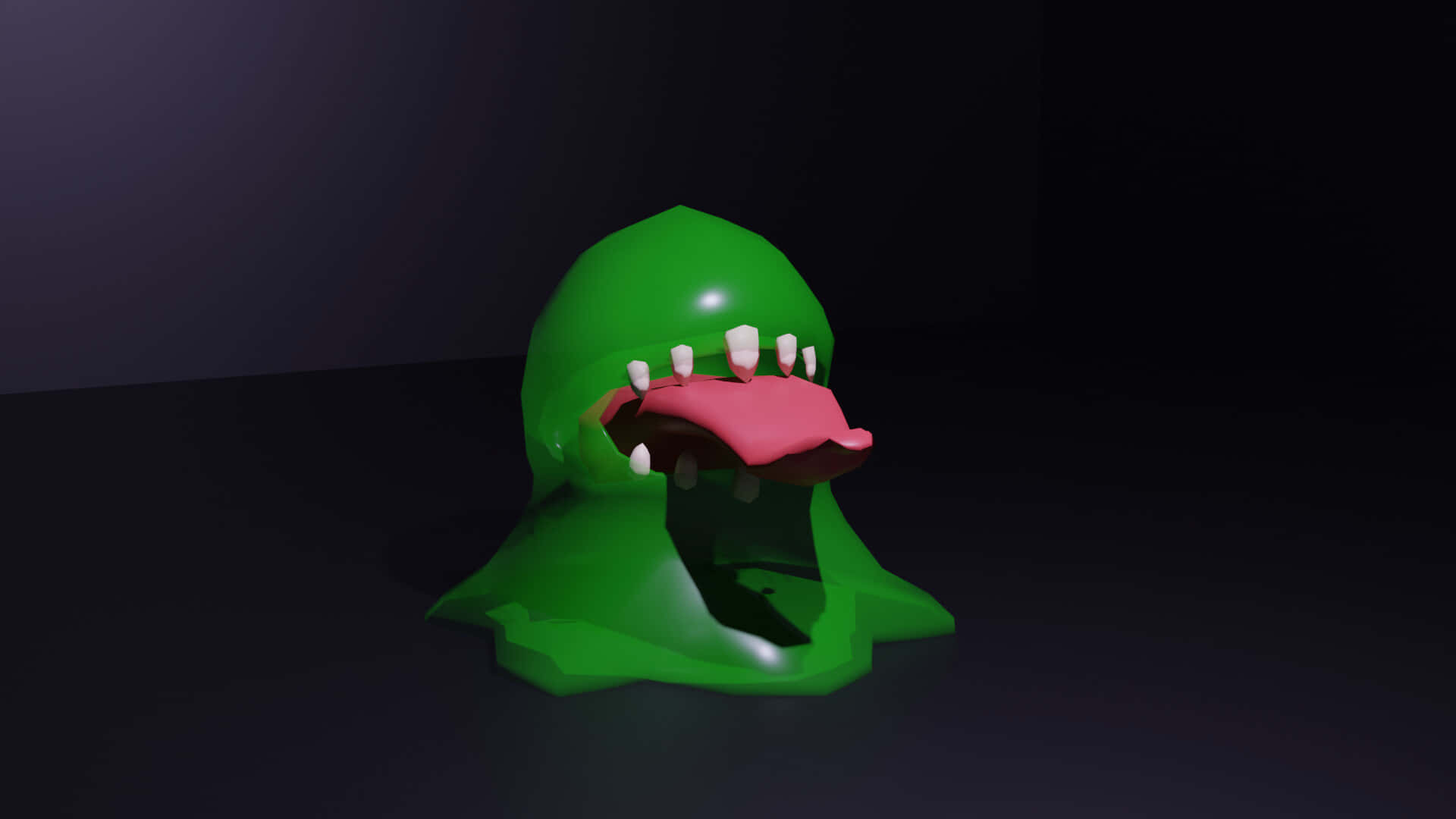 Halloween Slime, glossy green, 3d-rendered, Full HD Desktop Wallpaper