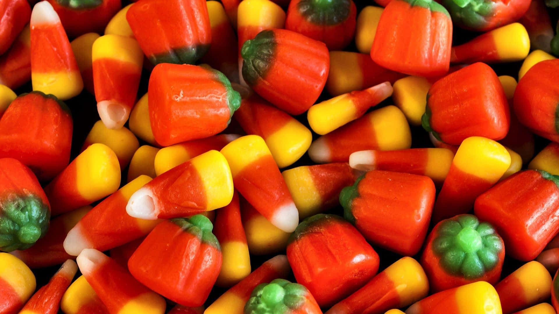 Halloween Treats, candy corn, vibrant orange, Full HD Desktop Wallpaper