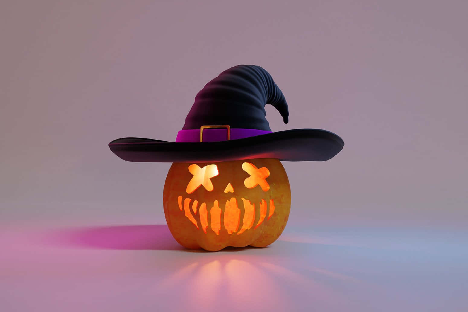 jack o lantern pumpkin, black witch hat, purple band, HD Desktop Wallpaper