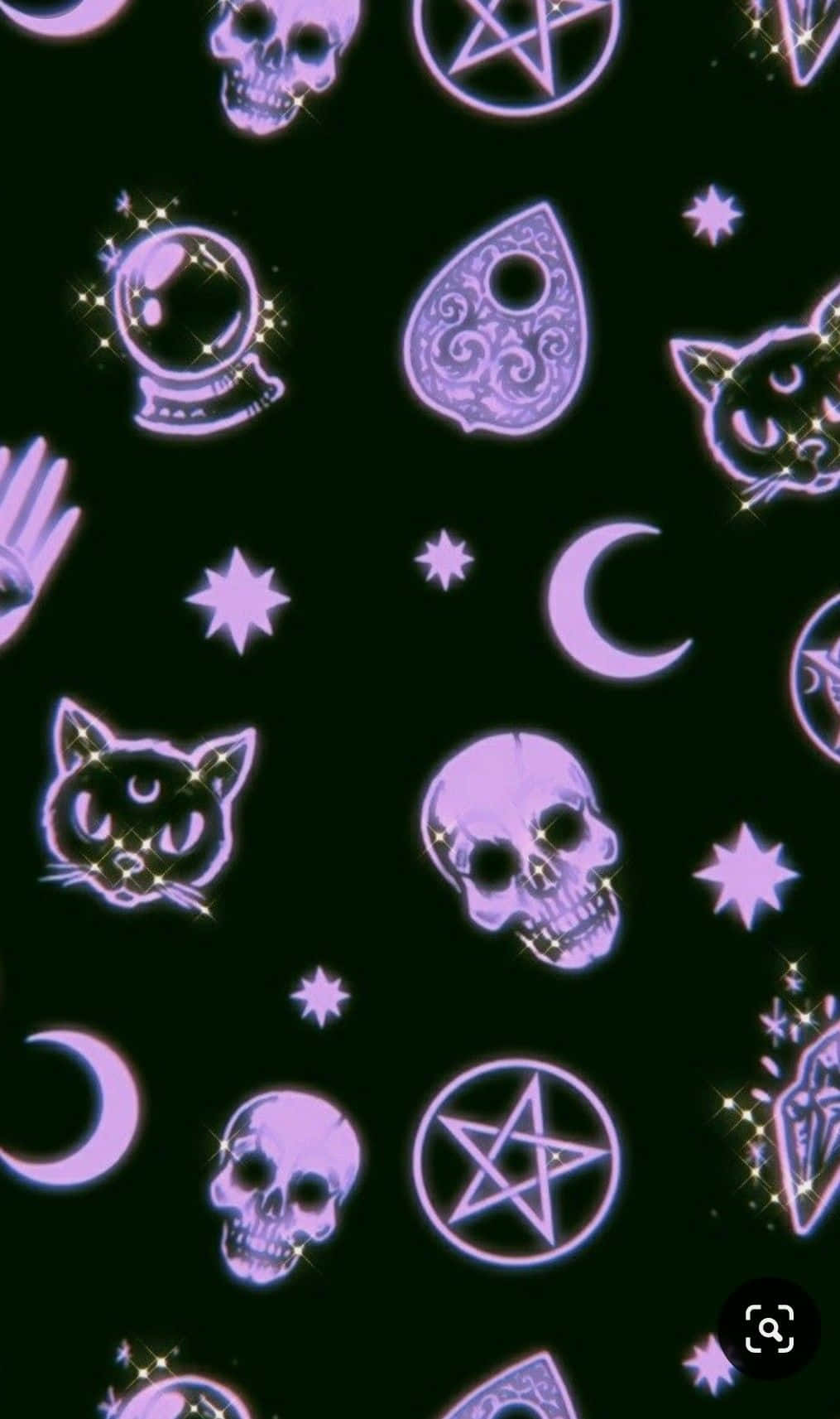 Halloween Witch Aesthetic, glowing purple occult symbols, skulls, HD Phone Wallpaper