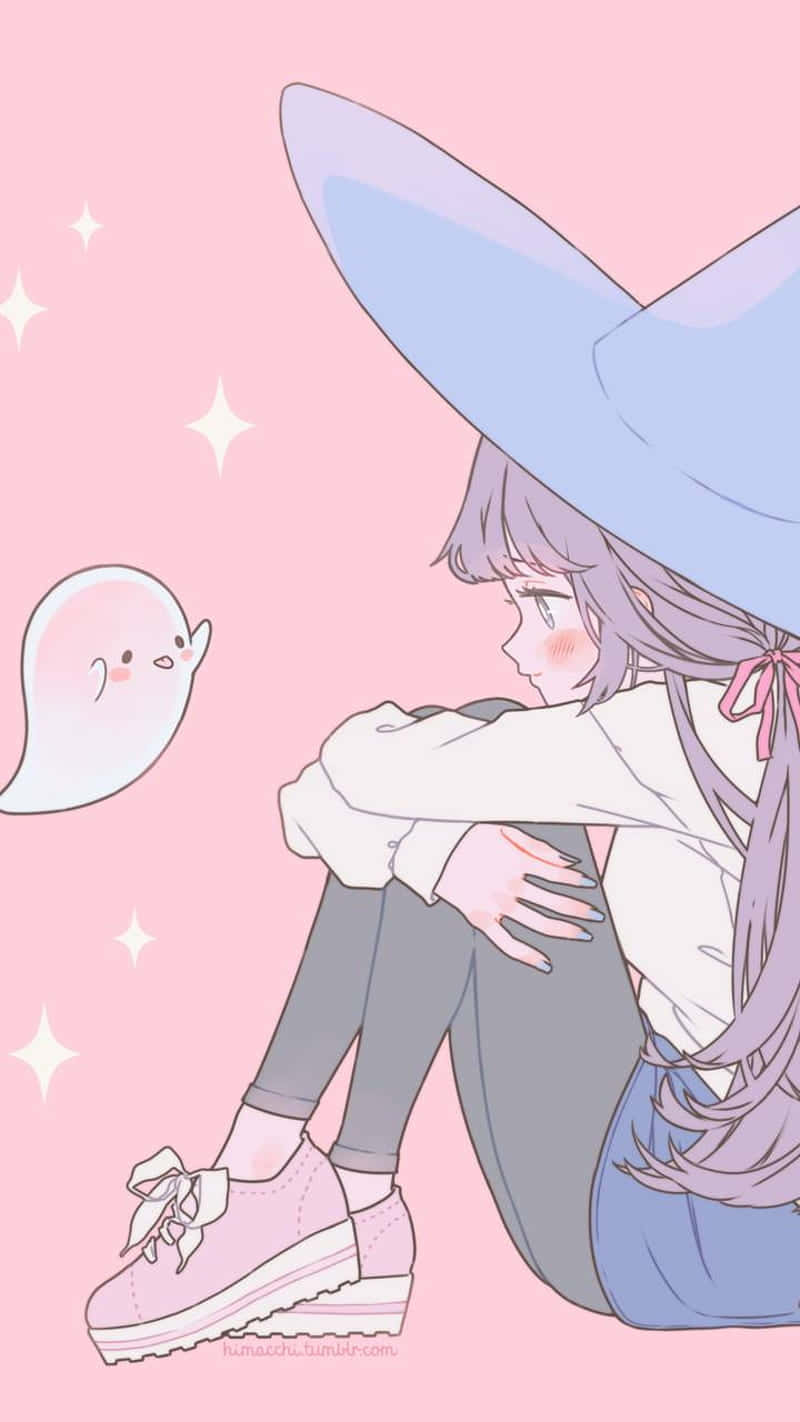 Halloween Witch Aesthetic, anime witch, purple hair, HD Phone Wallpaper