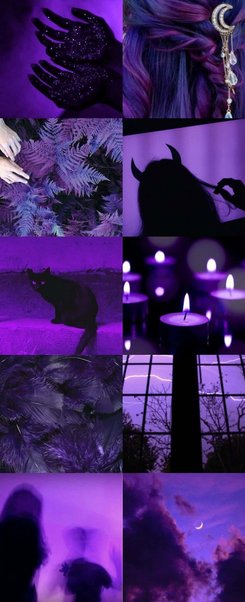 Halloween Witch Aesthetic, purple-hued, glittering hands, Full HD Phone Wallpaper