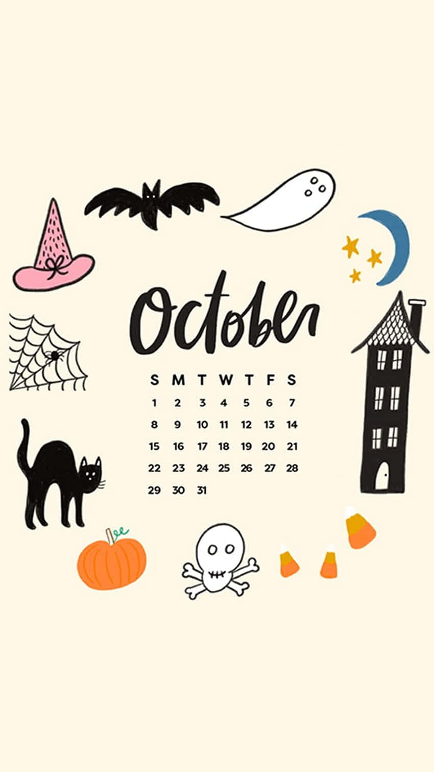 Halloween Witch Aesthetic, black cat, bats, HD Phone Wallpaper
