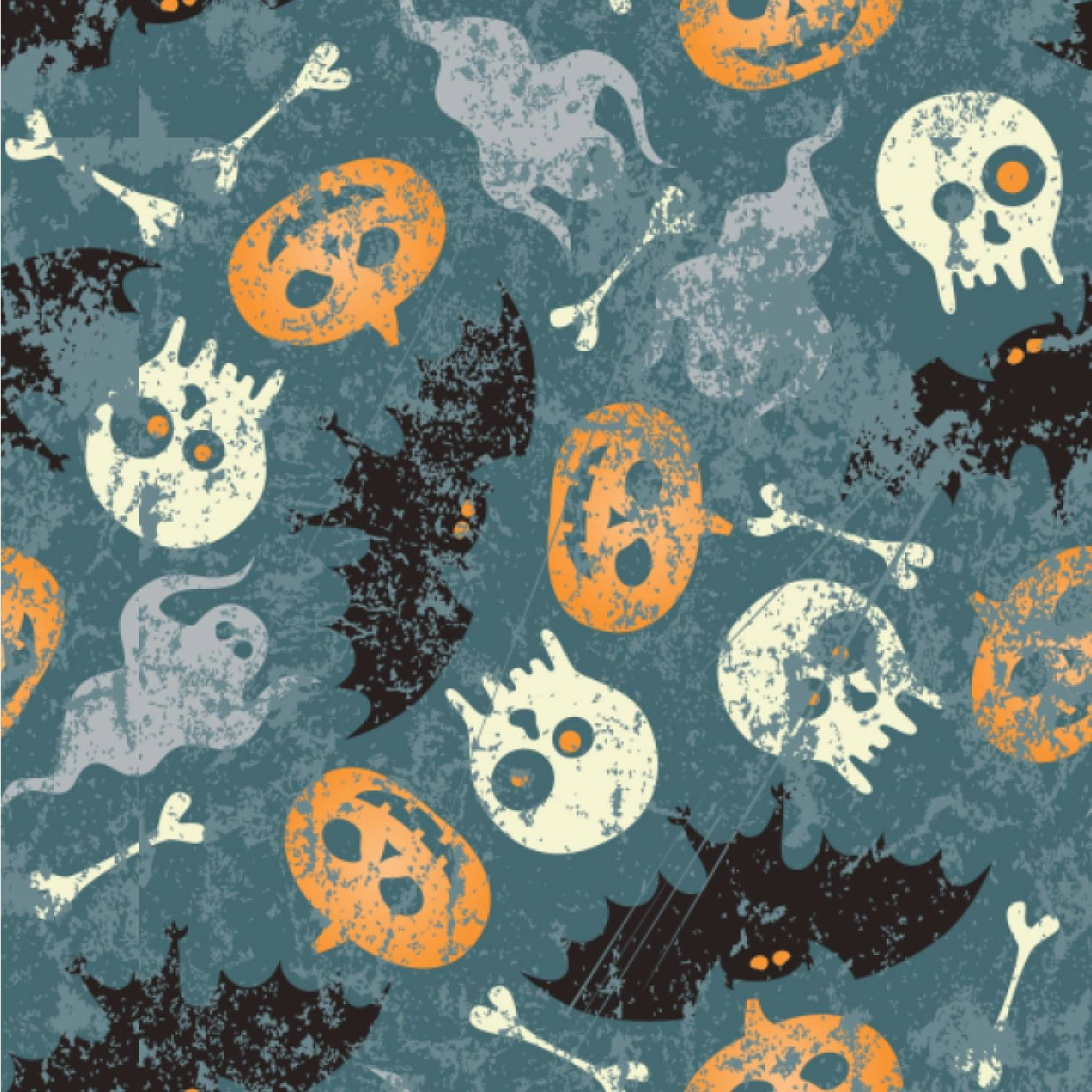 Halloween Grunge Pattern, ghosts, skulls, HD Desktop Wallpaper