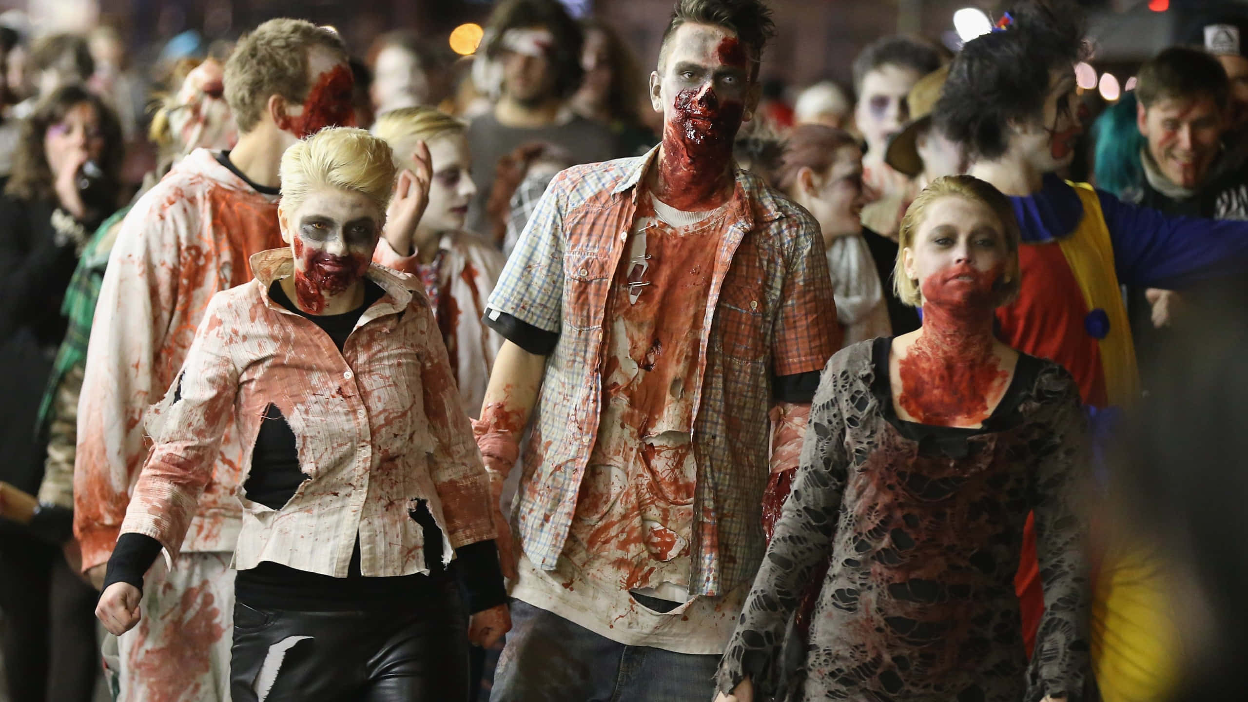 Halloweentown, zombies, fake blood, 2K Desktop Wallpaper