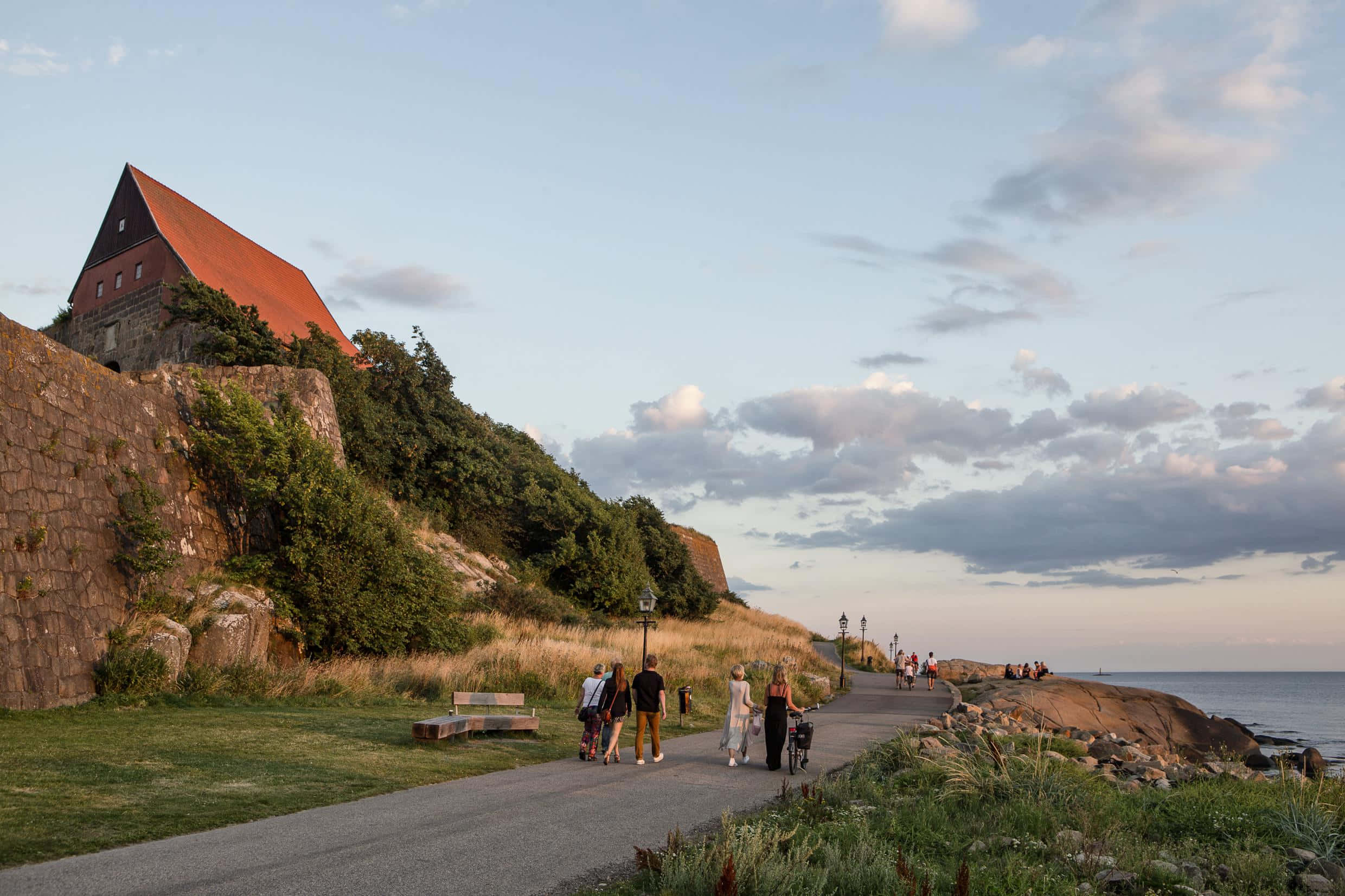 Halmstad, coastal path, sunset, Full HD Desktop Wallpaper
