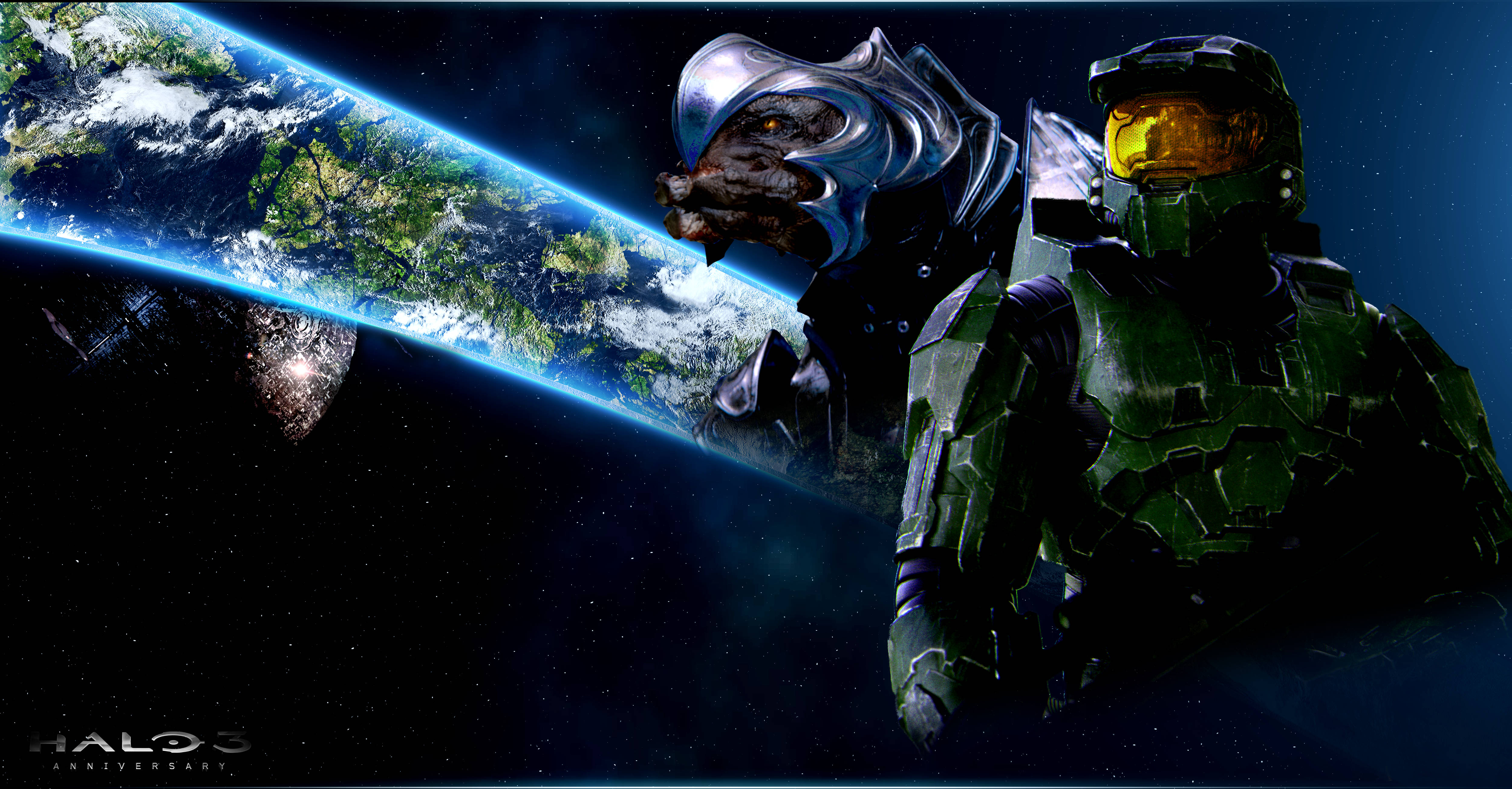 Halo 3, Earth, glowing blue Earth, 4K Desktop Wallpaper