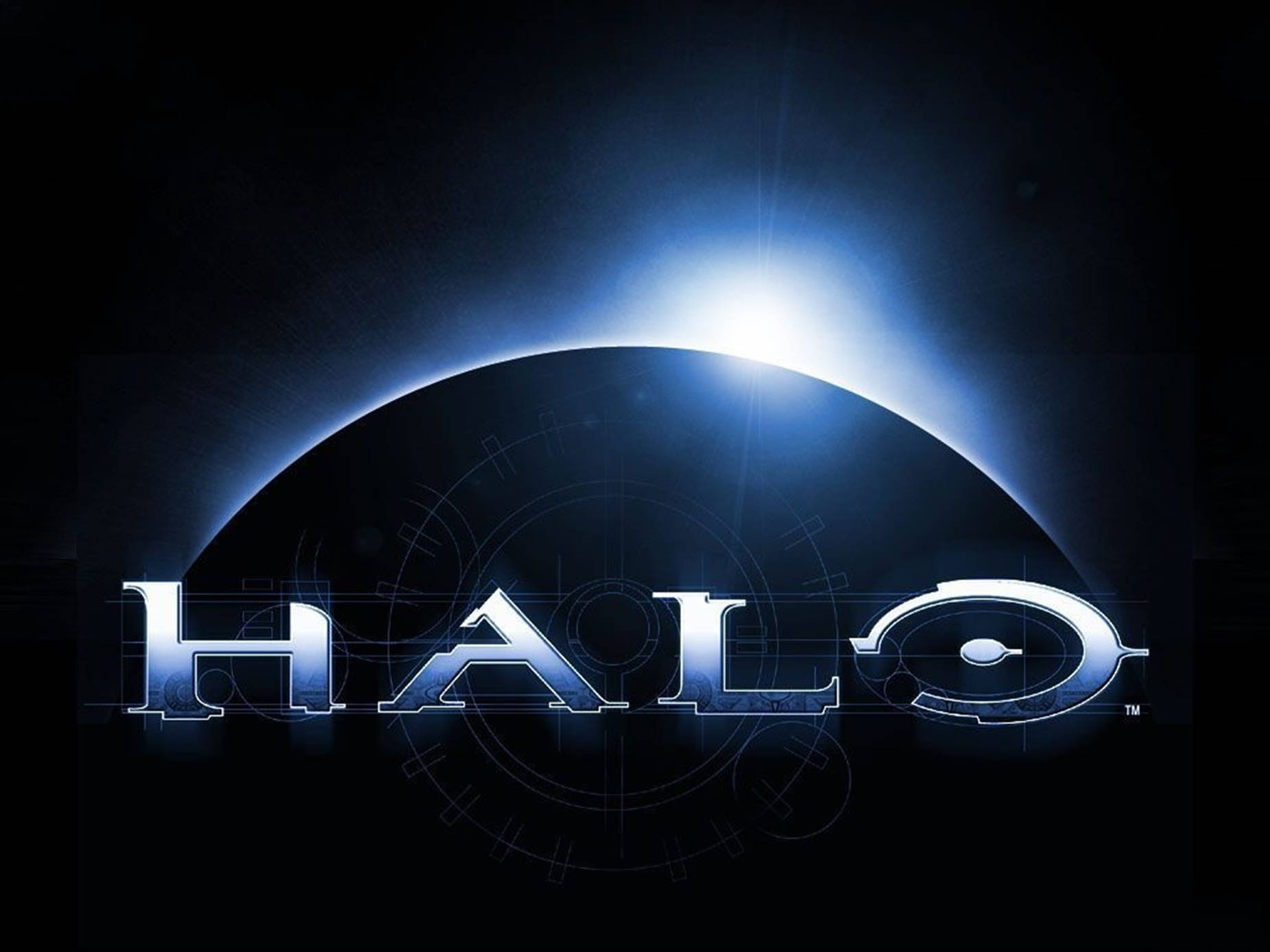 Halo 3, Halo logo, metallic blue, HD Desktop Wallpaper