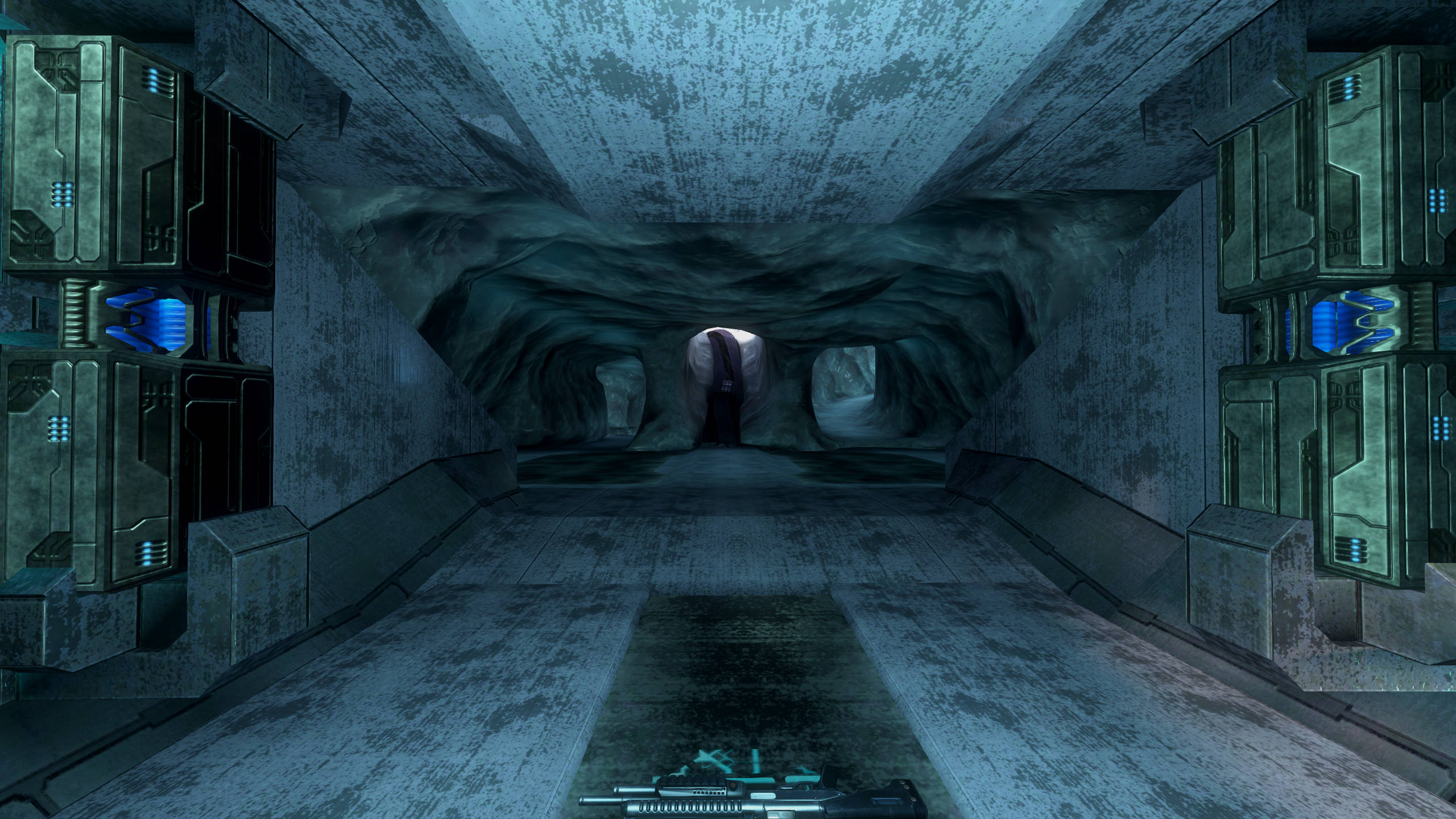 Halo 3, first-person view, futuristic tunnel, 2K Desktop Wallpaper