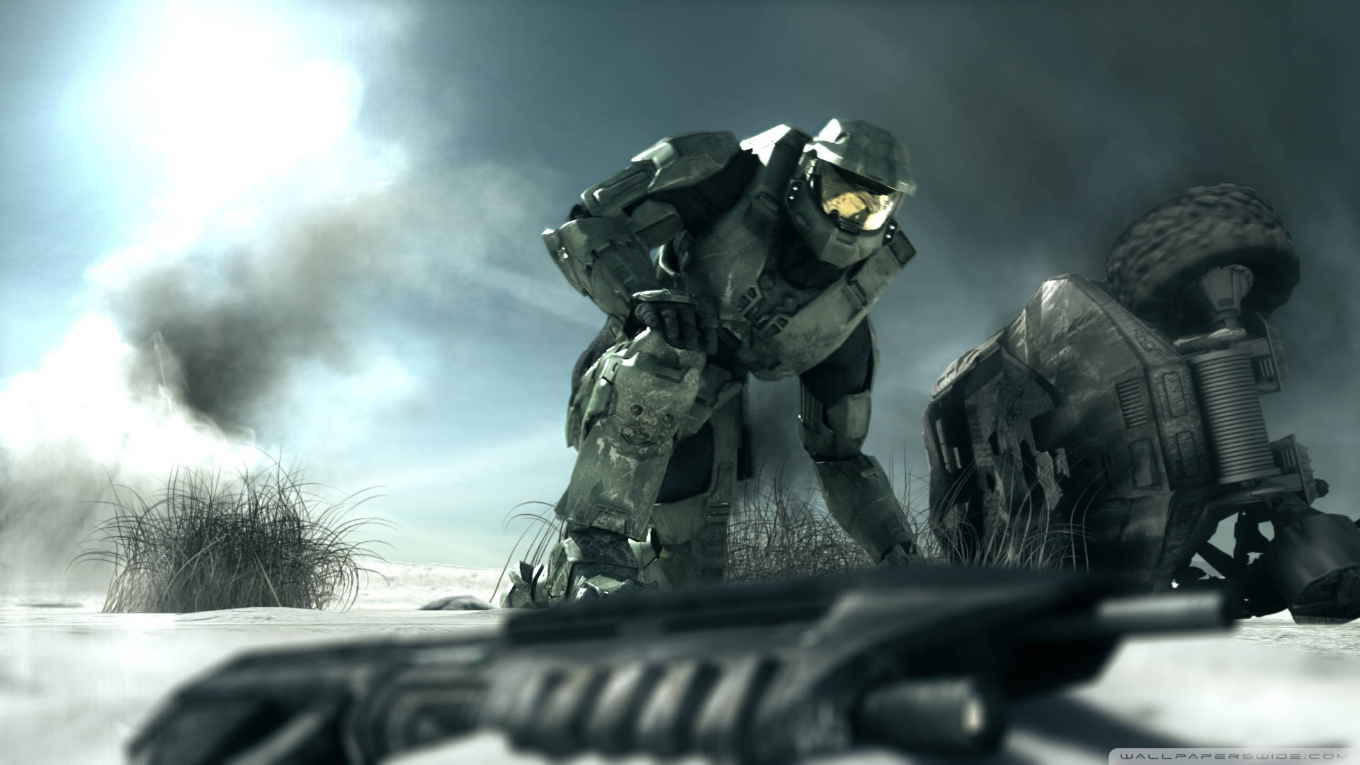 Halo 3, gun, soldier, Full HD Desktop Wallpaper