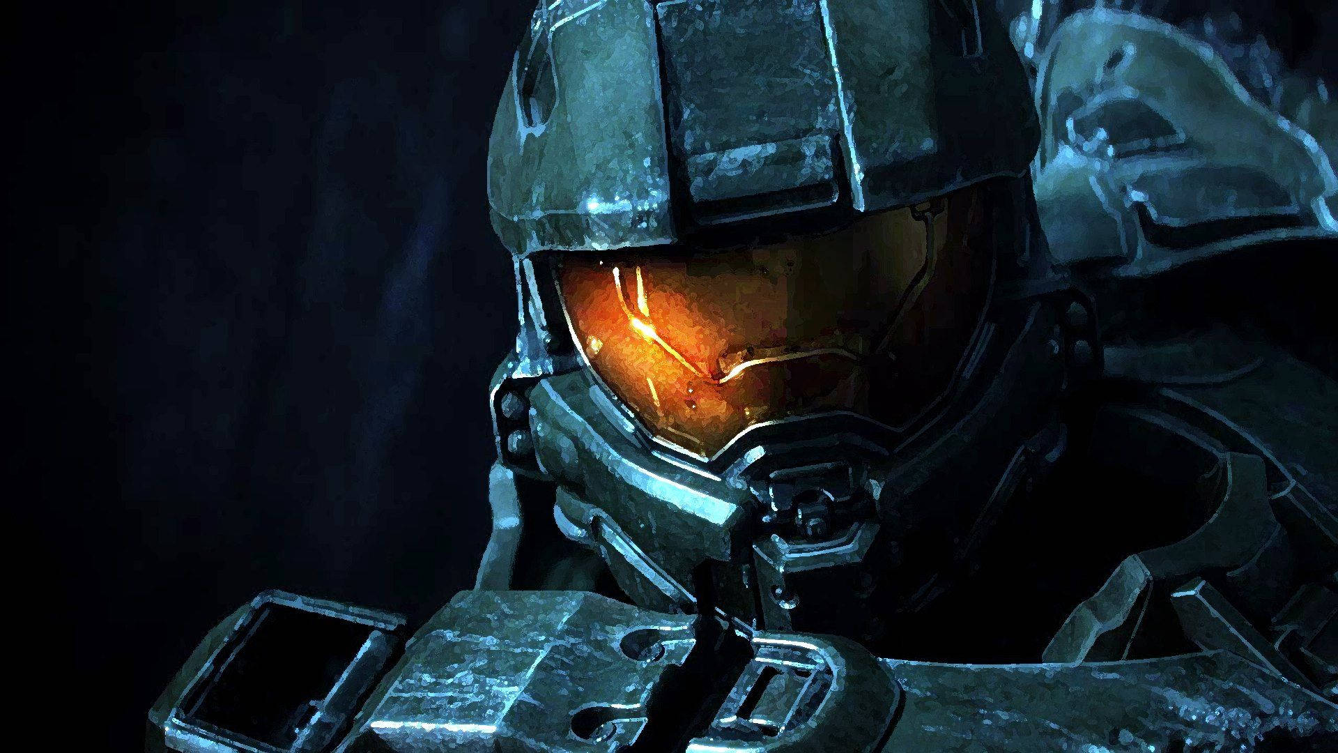 Halo 4, futuristic soldier, dark armor, Full HD Desktop Wallpaper