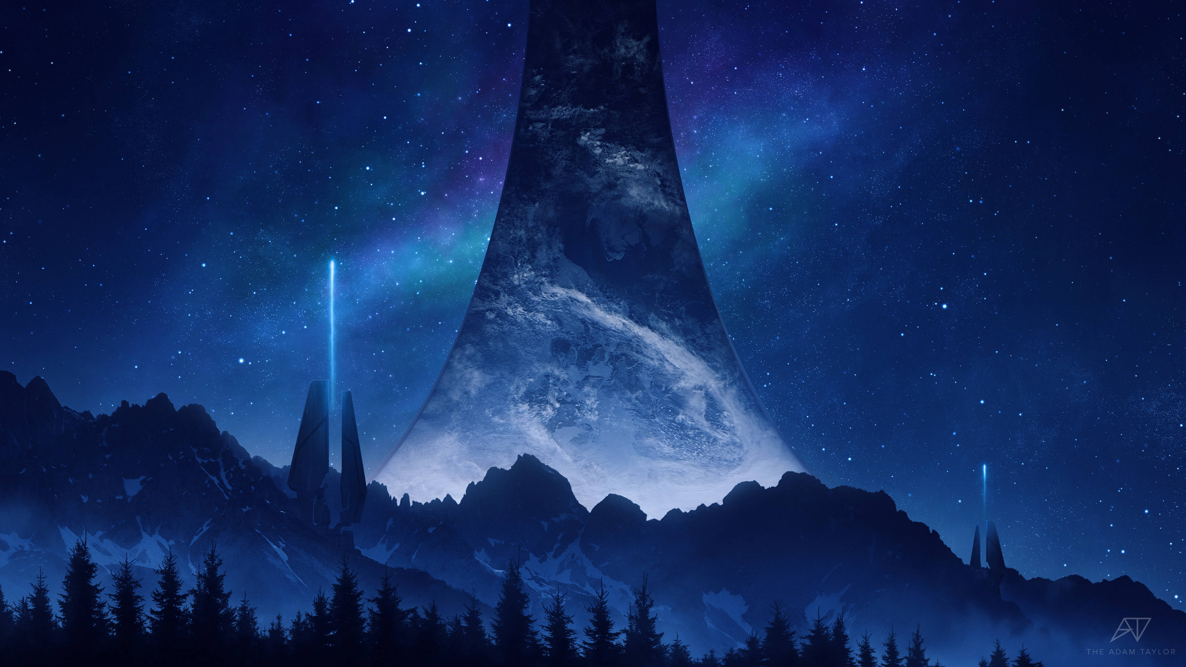 Halo 4, 4K, cosmic mountain, 4K Desktop Wallpaper