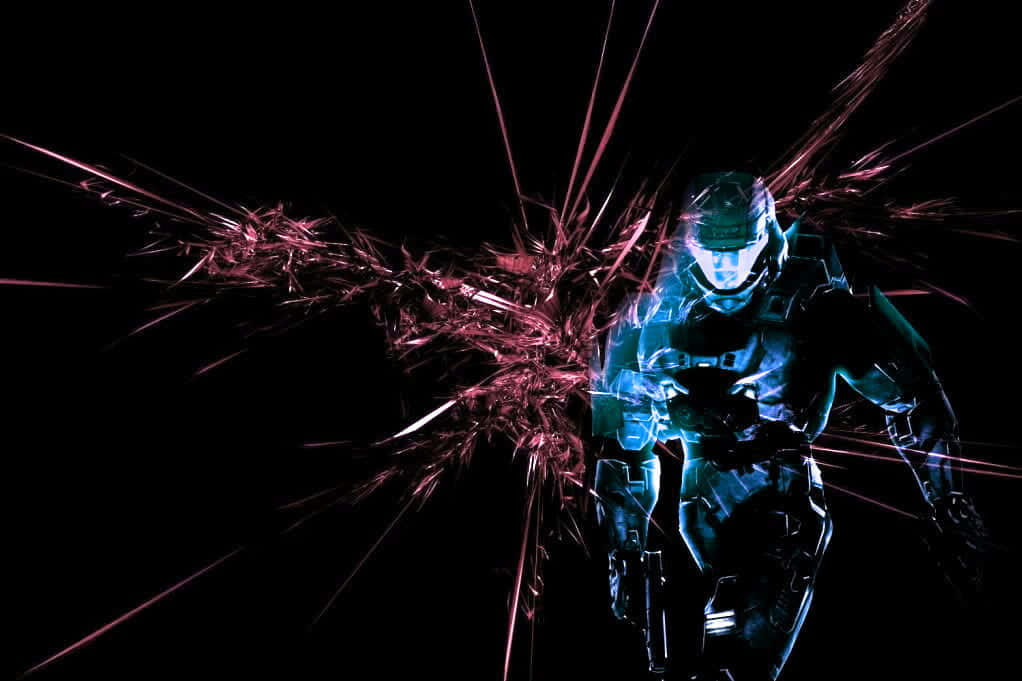 Halo 5 Blue Team, glowing blue armor, black void, SD Desktop Wallpaper