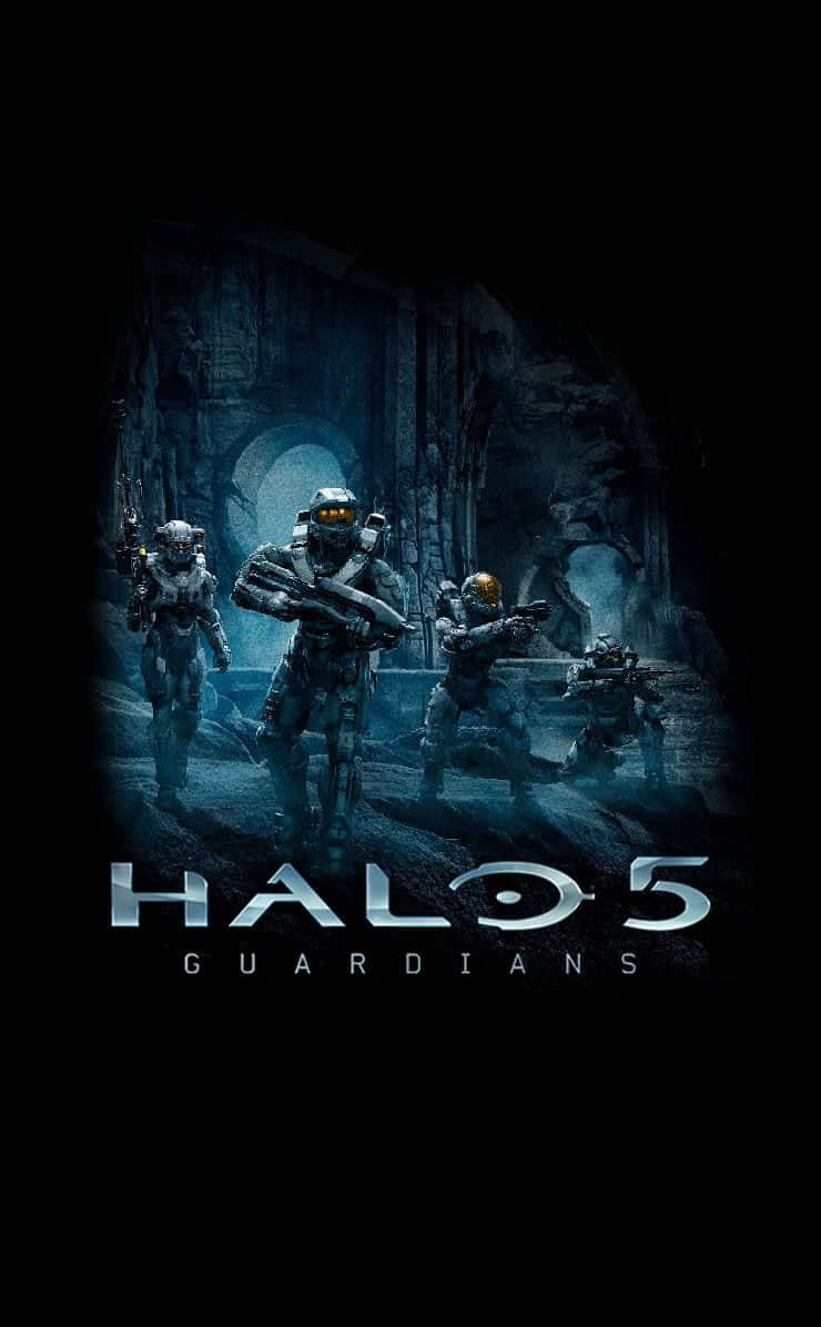 Halo 5 Blue Team, blue light, glowing visors, SD Phone Wallpaper