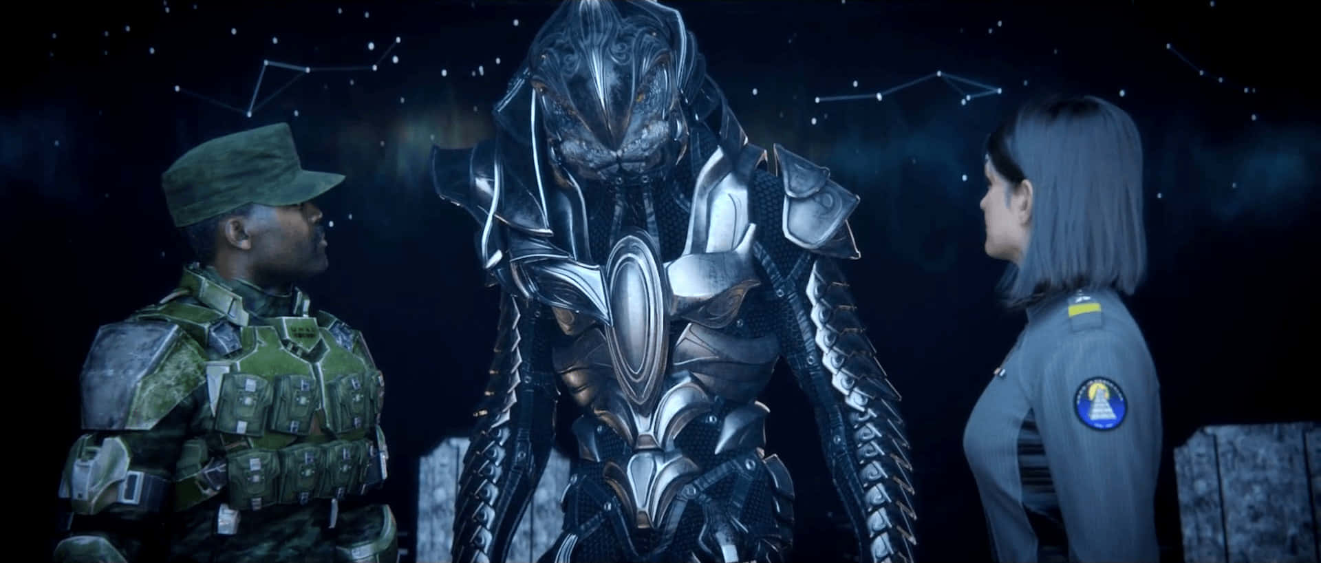 Halo Arbiter, tall alien, ornate silver armor, Full HD Desktop Wallpaper