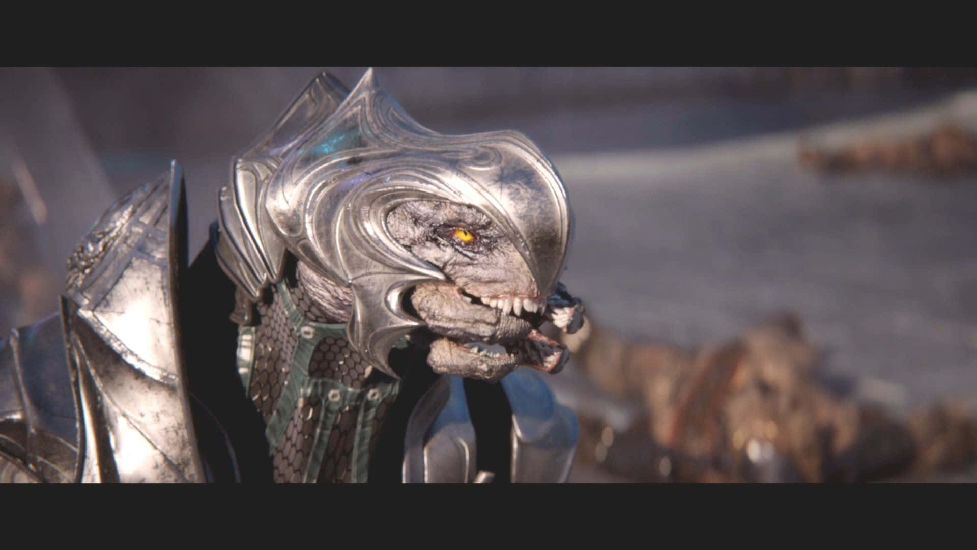 Halo Arbiter, glowing yellow eyes, sharp teeth, Full HD Desktop Wallpaper