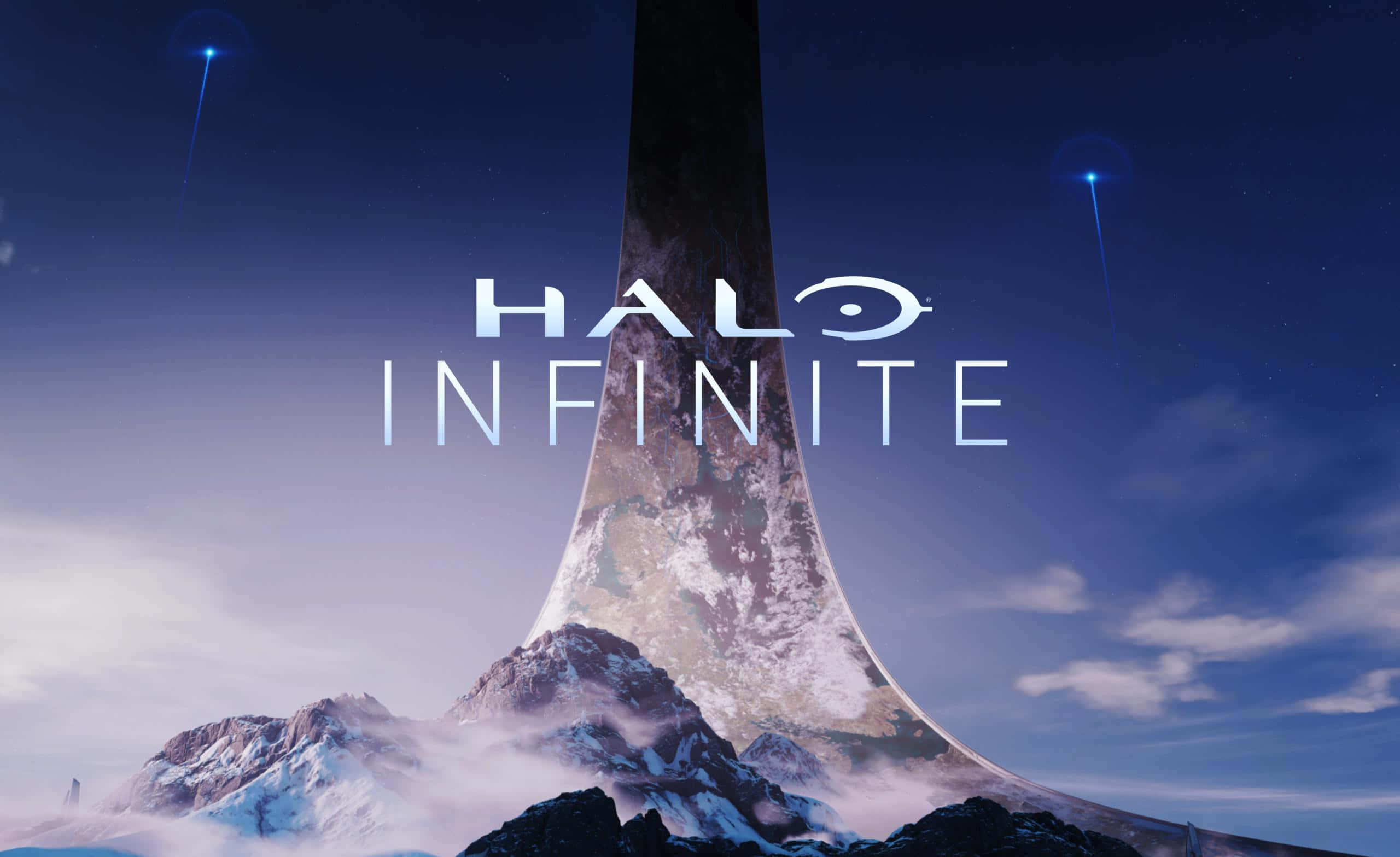 Halo Ark, monolithic structure, snowy mountains, 2K Desktop Wallpaper