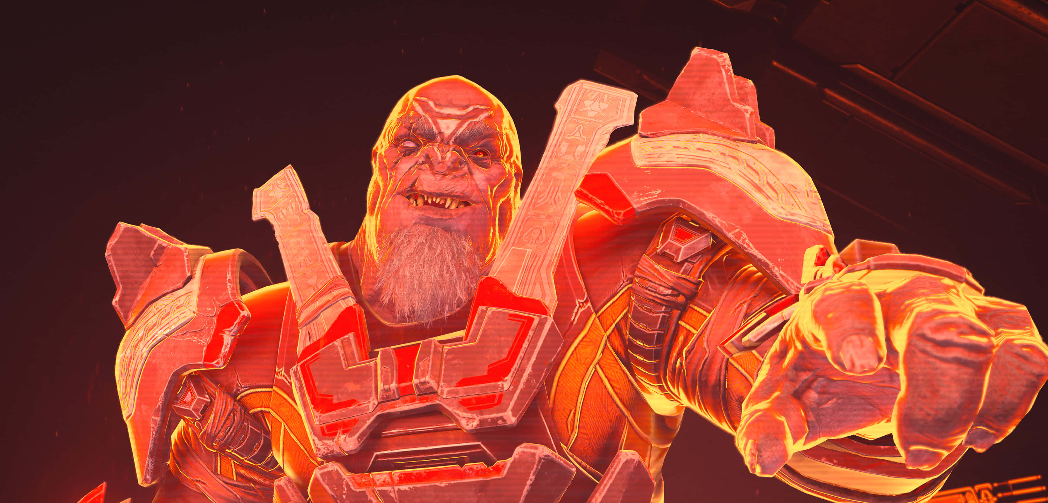 Halo Brutes, red-armored, glowing eyes, 2K Desktop Wallpaper