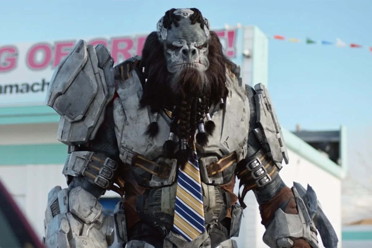 Halo Brutes, striped tie, towering armored gorilla, SD Desktop Wallpaper