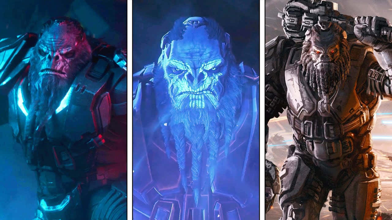 Halo Brutes, armored alien warriors, glowing eyes, HD Desktop Wallpaper
