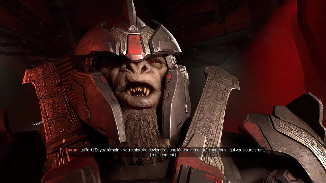 Halo Brutes, glowing red eyes, sharp teeth, HD Desktop Wallpaper