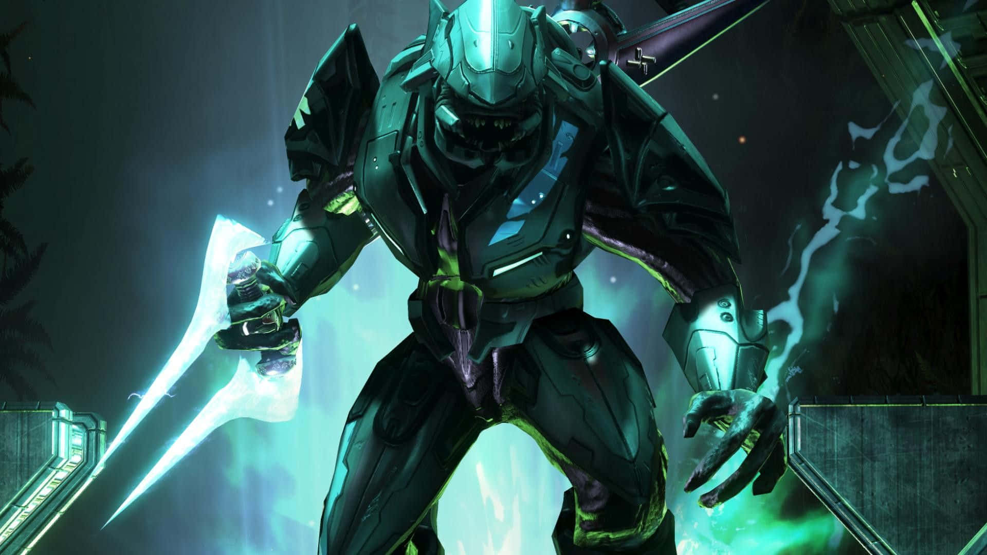 Halo Covenant, energy sword, electric green lighting, Full HD Desktop Wallpaper