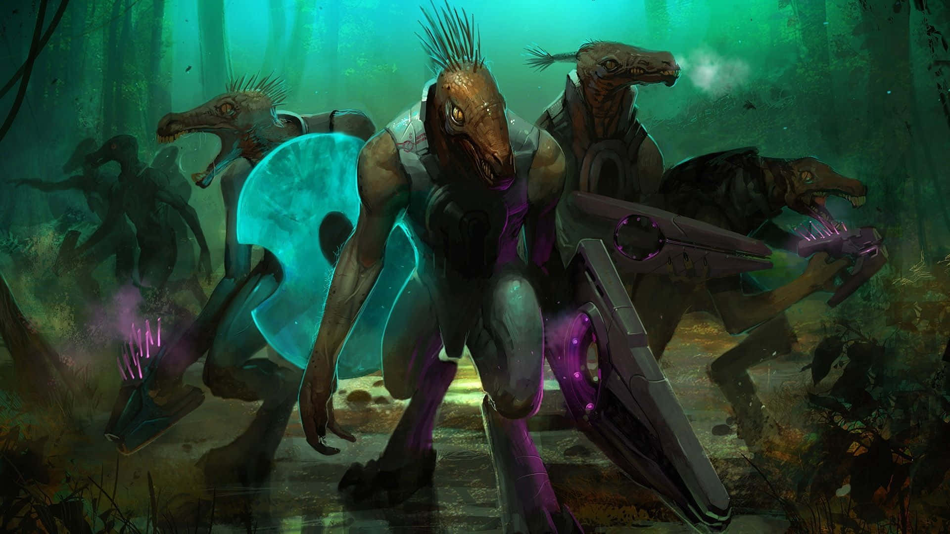 Halo Covenant, reptilian warriors, futuristic armor, Full HD Desktop Wallpaper