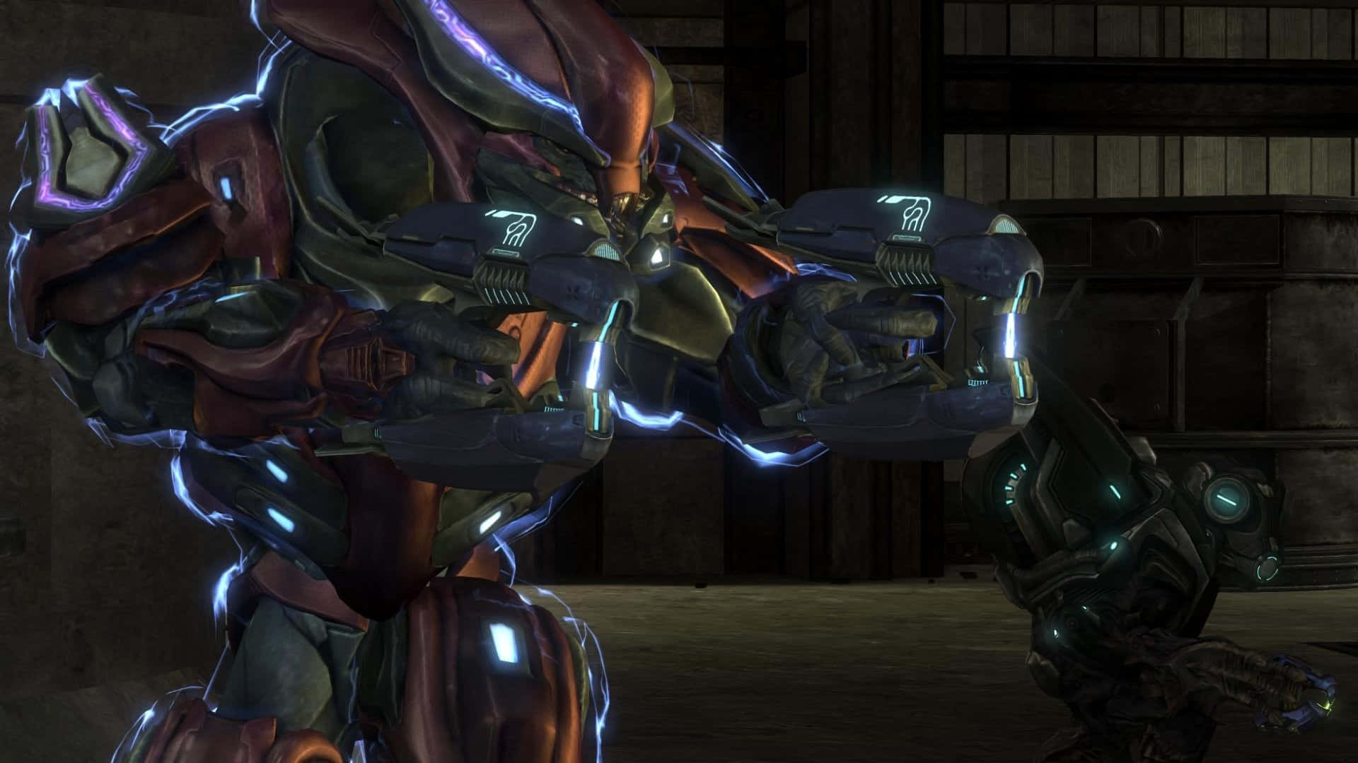 Halo Covenant, glowing blue energy lines, armored warrior, Full HD Desktop Wallpaper