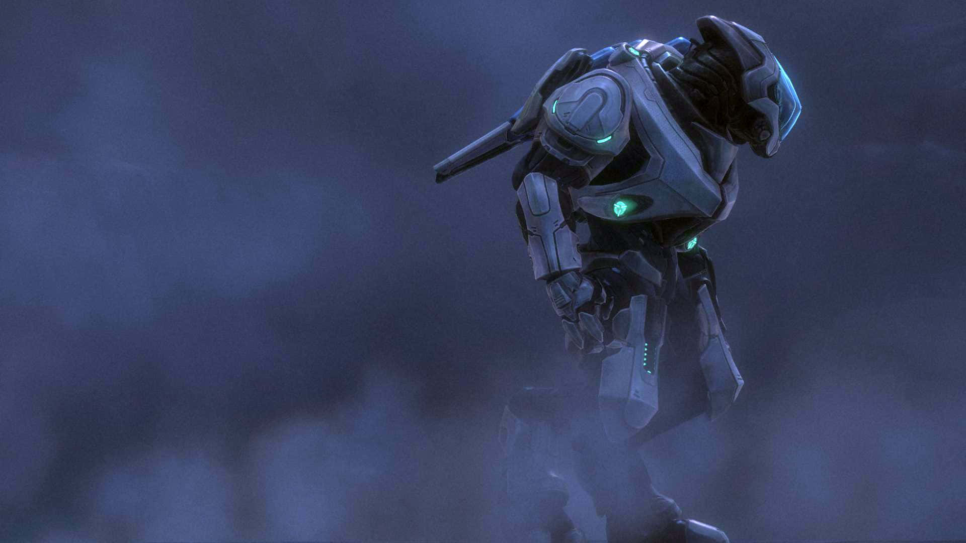 Halo Covenant, futuristic armored soldier, glowing green accents, Full HD Desktop Wallpaper