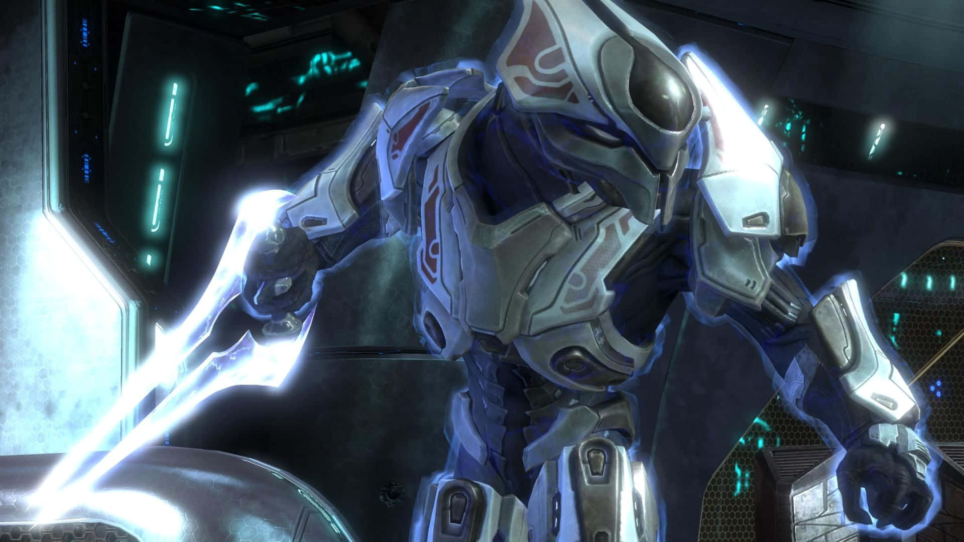 Halo Covenant, energy sword, futuristic armored warrior, Full HD Desktop Wallpaper