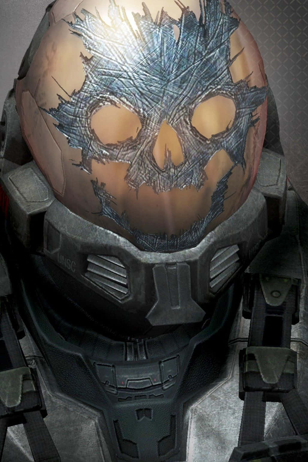 Halo Emile, futuristic helmet, cracked skull design, HD Phone Wallpaper