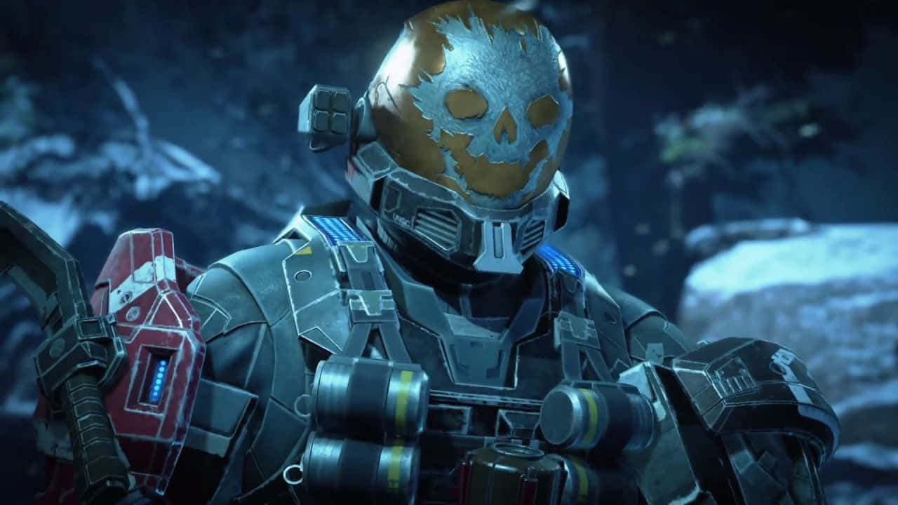 Halo Emile, skull helmet, snowy, HD Desktop Wallpaper