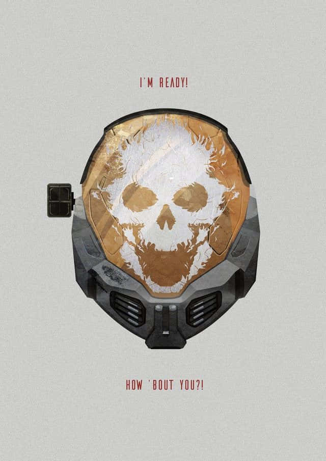 Halo Emile, futuristic helmet, weathered skull design, SD Phone Wallpaper