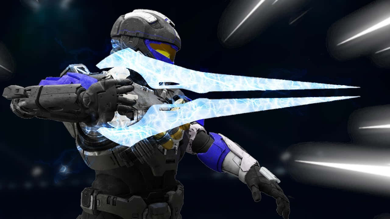 Halo Energy Sword, glowing blue energy sword, futuristic soldier, HD Desktop Wallpaper