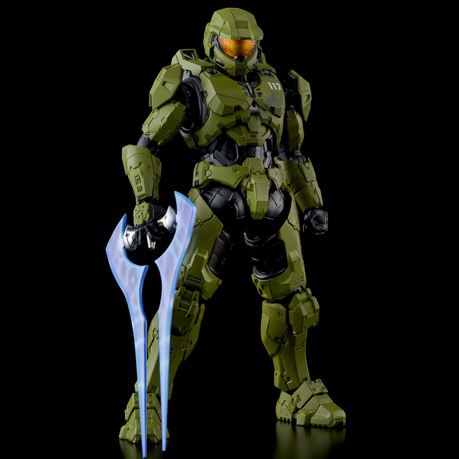 Halo Energy Sword, green armored soldier, glowing orange visor, HD Desktop Wallpaper