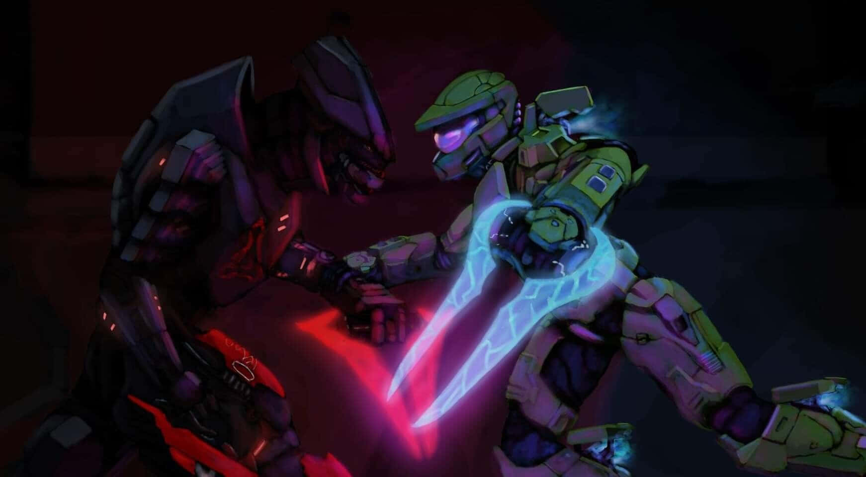 Halo Energy Sword, red, blue, HD Desktop Wallpaper