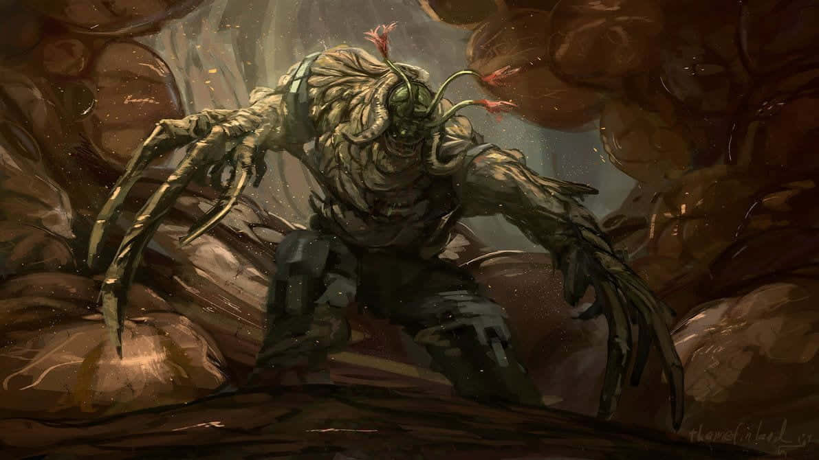 Halo Flood, swamp monster, long claws, SD Desktop Wallpaper