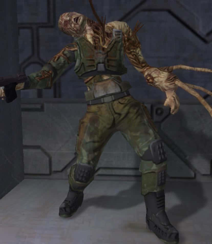 Halo Flood, zombie soldier, torn camouflage gear, SD Phone Wallpaper
