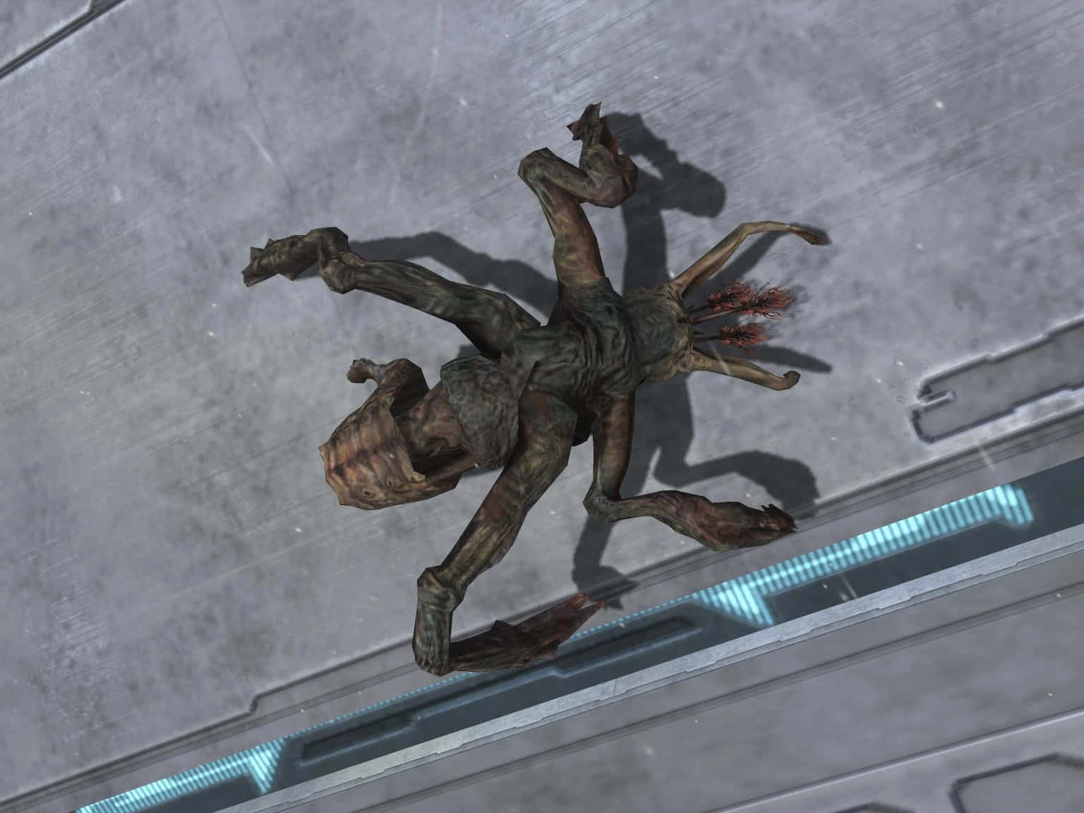 Halo Flood, multi-limbed alien creature, metallic floor, HD Desktop Wallpaper