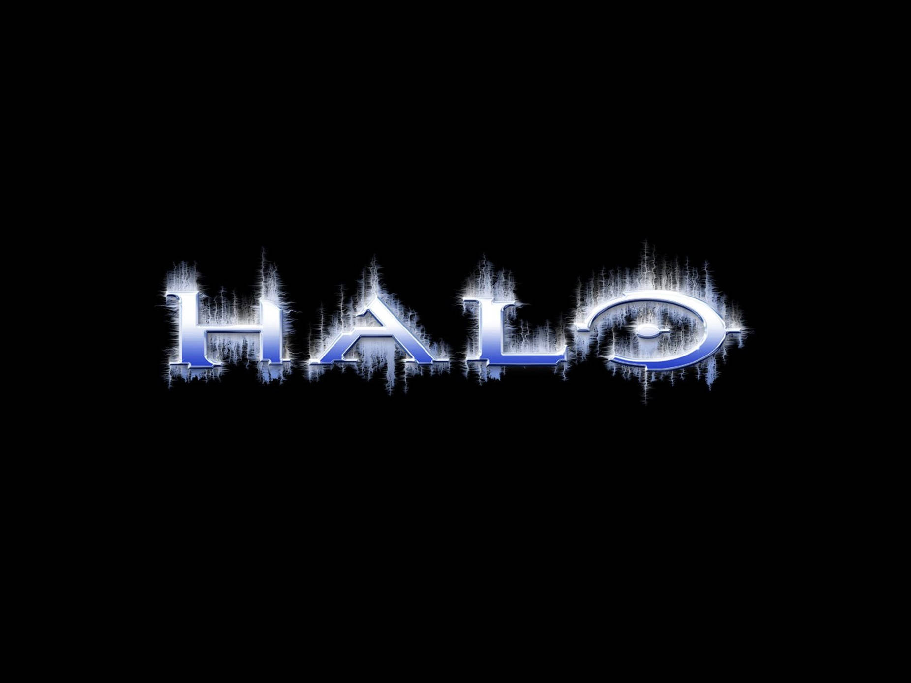 Halo Logo, glowing blue, electric energy, HD Desktop Wallpaper