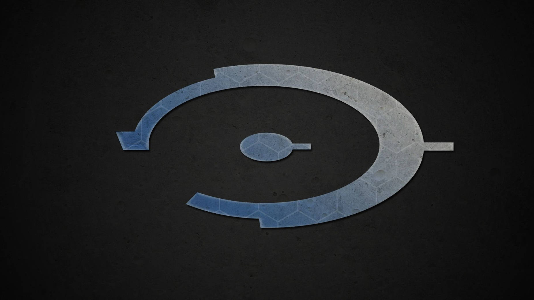 silver halo logo, metallic blue, silver, HD Desktop Wallpaper