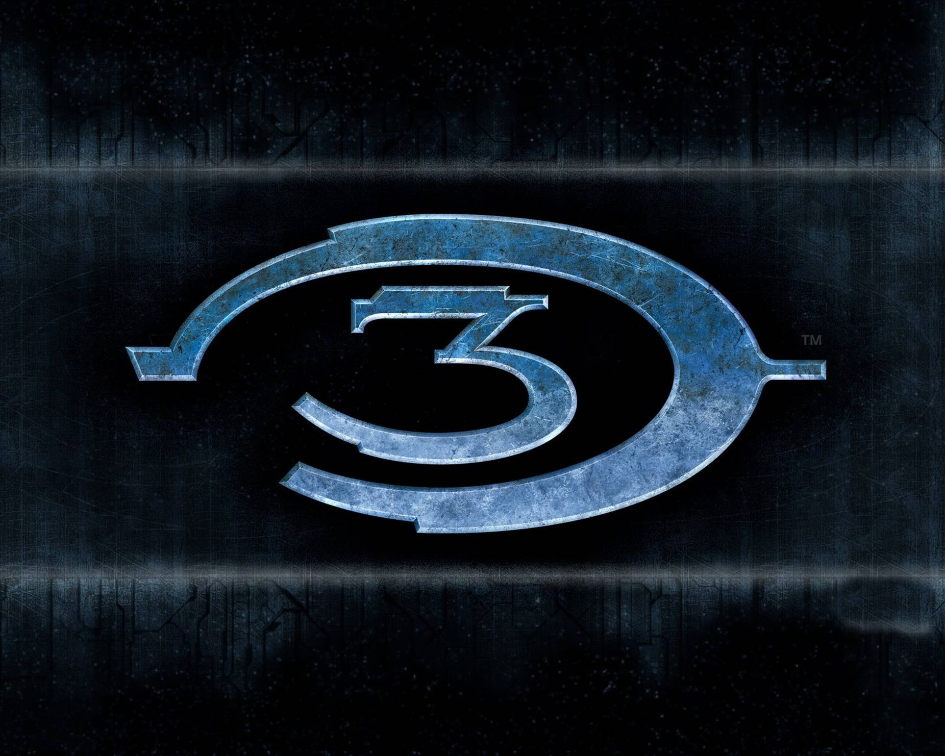 Halo 3, metallic blue, logo, HD Desktop Wallpaper