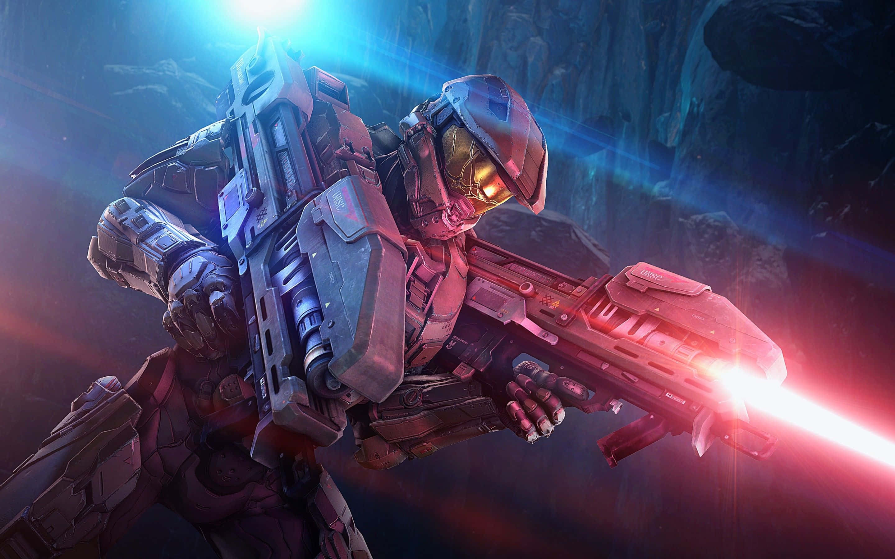 Halo Master Chief, Master Chief, glowing red weapon, 2K Desktop Wallpaper