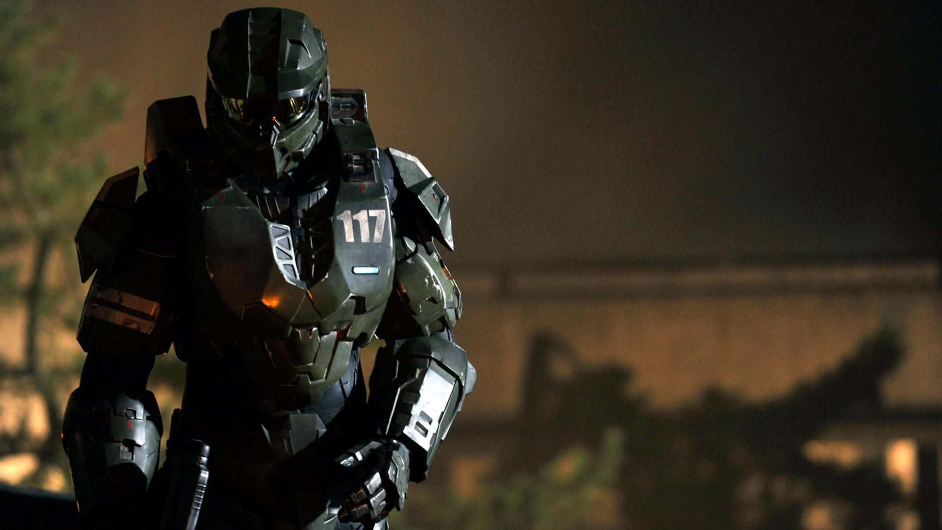 Halo Master Chief, 117, dark green armored suit, Full HD Desktop Wallpaper